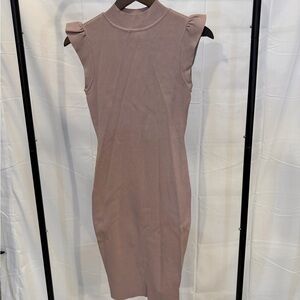 bebe Mauve Sleeveless Mock Neck Midi Dress